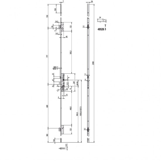 Cisa 49526 Multitop Pro Κλειδαριά 3ων Σημείων  