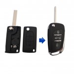 Κέλυφος Μετατροπής Κλειδιού Citroen Αναδιπλούμενου με 3 Κουμπιά σε νέου με Νίκελ Φινίρισμα τύπου DS3