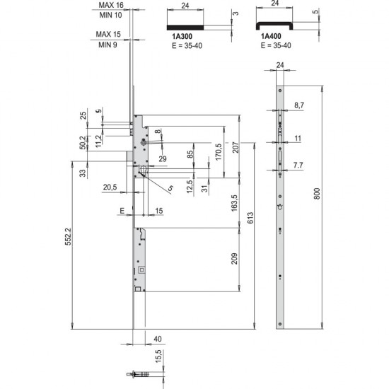 Ηλεκτρική Κλειδαριά Αυτόματου Κλειδώματος Ενός Σημείου Cisa Multitop Matic 