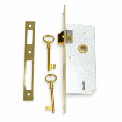 Κλειδαριά Μεσόπορτας Domus 80140 με τετράγωνη πλάκα & Χρυσό Φινίρισμα