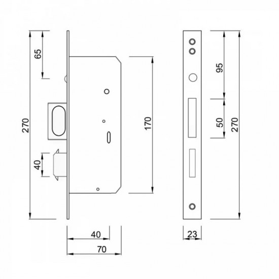 Halz ART 800 Κλειδαριά Δίφυλλης Συρόμενης Πόρτας με Γάντζο