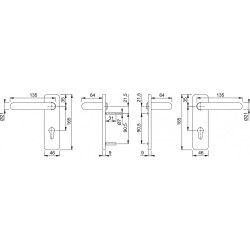 Hoppe 550524 Σετ Πόμολα μέσα-έξω για Πόρτες Πυρασφαλείας 