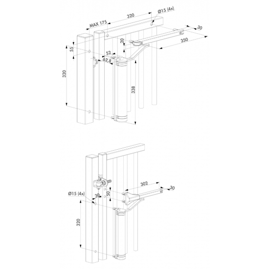 Locinox Lion 9005 Μηχανισμός Επαναφοράς για Μεντεσέδες 90° & 180°