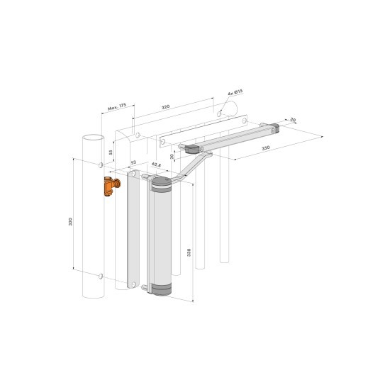 Locinox Lion 9005 Μηχανισμός Επαναφοράς για Μεντεσέδες 90° & 180°