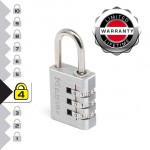 Masterlock 7630EURD Λουκέτο Συνδυασμού 3ων Ψηφίων με Μεταλλικό Φινίρισμα 