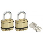  Σετ 2 Λουκέτα Μπρούτζινα Masterlock Excell M1BEURT Υψίστης Ασφάλειας 45mm με το ίδιο κλειδί