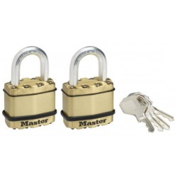  Σετ 2 Λουκέτα Μπρούτζινα Masterlock Excell M1BEURT Υψίστης Ασφάλειας 45mm με το ίδιο κλειδί