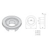 Meroni P1071 Ροζέτα Φαρδιά Πλαστική Μαύρη 70mm