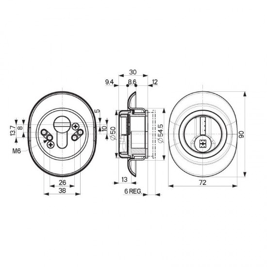 Mottura DF381 Μαγνητικό Defender Precision για Θωρακισμένη Πόρτα