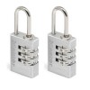 Masterlock 7620EURD Σετ 2 Λουκέτα Αποσκευών Συνδυασμού 3ων Ψηφίων 20mm