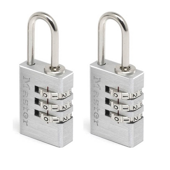 Masterlock 7620EURD Σετ 2 Λουκέτα Αποσκευών Συνδυασμού 3ων Ψηφίων 20mm