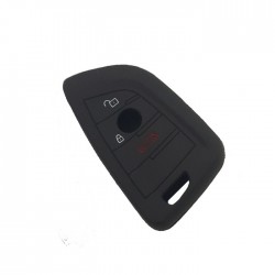 Θήκη Σιλικόνης Τηλεκοντρόλ Αυτοκινήτου Bmw Smartkey με 3 Κουμπιά - Μαύρη