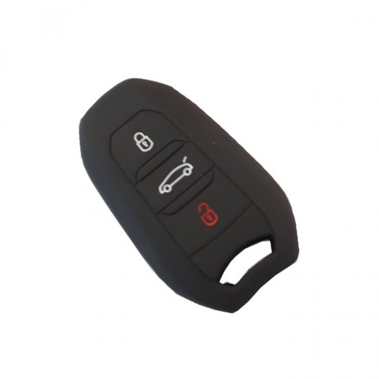 Θήκη Σιλικόνης Κλειδιού Αυτοκινήτου Citroen-Peugeot Smartkey - Μαύρη