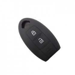 Θήκη Σιλικόνης Κλειδιού Αυτοκινήτου Nissan Smartkey με 2 κουμπιά Μαύρη