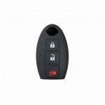 Θήκη Σιλικόνης Κλειδιού Αυτοκινήτου Nissan Smartkey με 3 κουμπιά Μαύρη