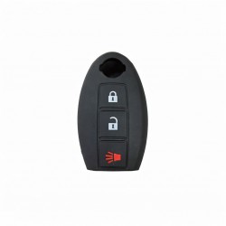 Θήκη Σιλικόνης Κλειδιού Αυτοκινήτου Nissan Smartkey με 3 κουμπιά Μαύρη