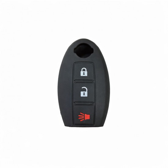 Θήκη Σιλικόνης Κλειδιού Αυτοκινήτου Nissan Smartkey με 3 κουμπιά Μαύρη