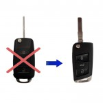 Σετ Μετατροπής Κλειδιού Αυτοκινήτου Volkswagen-Seat-Skoda σε νέου Τύπου - Λάμα HU66