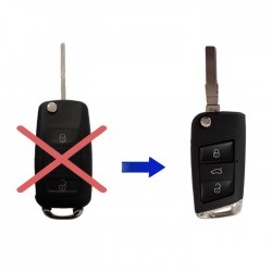 Σετ Μετατροπής Κλειδιού Αυτοκινήτου Volkswagen-Seat-Skoda σε νέου Τύπου - Λάμα HU66