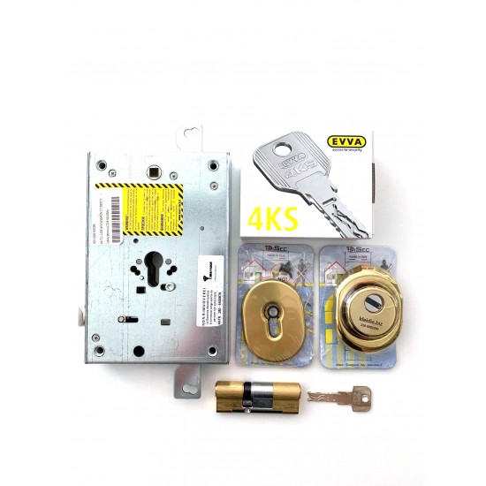 Κλειδαριά θωρακισμένης πόρτας Mul-t-lock με κύλινδρο Υψηλής ασφάλειας Evva 4KS - Σετ