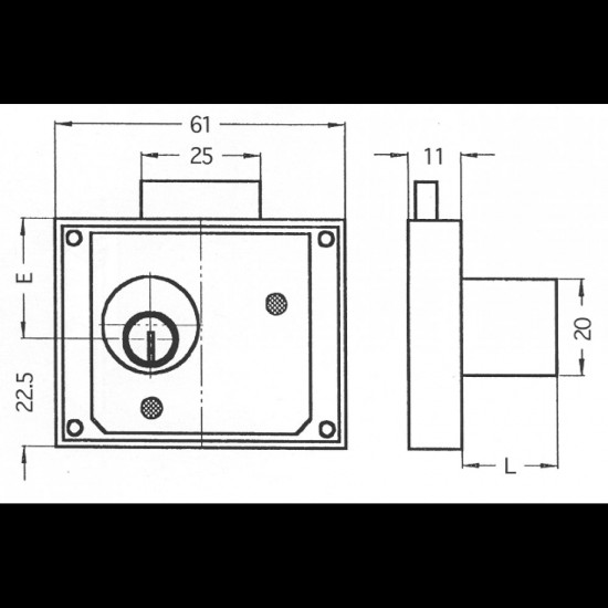 Cas-Meroni Κουτιαστή κλειδαριά Γραφείου