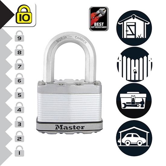 Master Lock Excell M15EURDLF Ατσάλινο Λουκέτο Πέταλο με Κλειδί 64mm