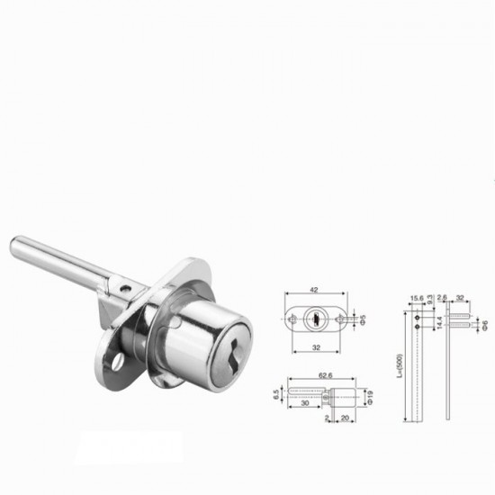 KRS 170247 Κλειδαριά Συρταριέρας 19x20mm