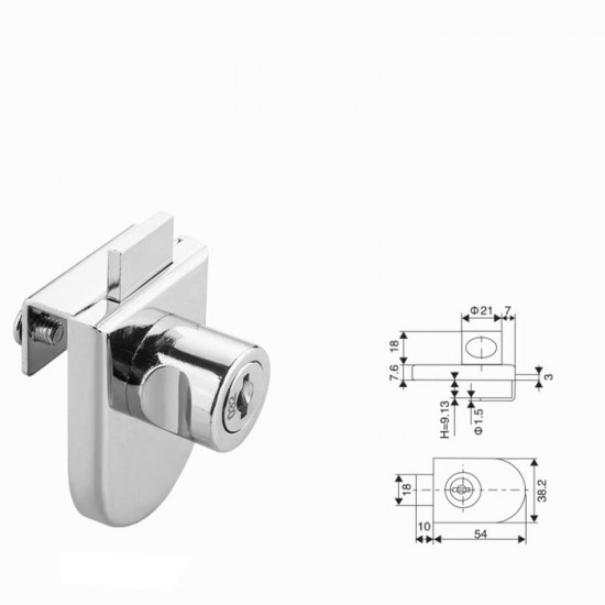 KRS 170264 Κλειδαριά για Ανοιγόμενη Μονόφυλλη Βιτρίνα Type 2