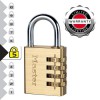 Masterlock 604EURD Μπρούτζινο Λουκέτο Συνδυασμού 4ων Ψηφίων